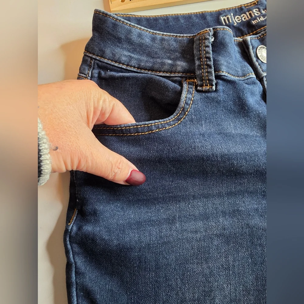 Maurices Sz S Super Soft Plaid Cuff Mid Rise Jeans Skinny Bx-3168